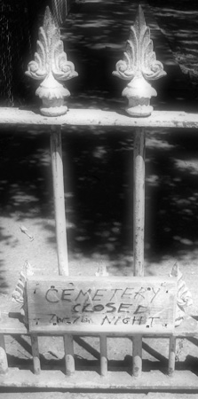 Cemetery Closed Sign